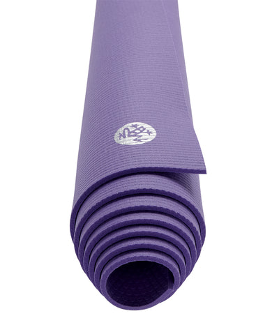 Manduka PROLite 5mm - Paisley Purple - rolled end on | Eco Yoga Store