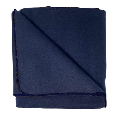 TRIBE ReGen Wool Blanket - Navy - Folded square with corner turned over | Eco Yoga Store