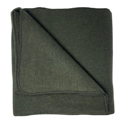 TRIBE ReGen Wool Blanket - Olive - Folded square with corner turned over | Eco Yoga Store