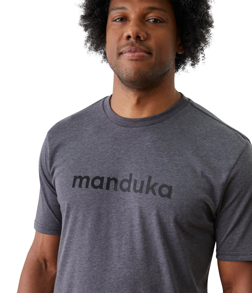 Vinyassa Tee - Jet Black Heather - Front View | Manduka | Eco Yoga Store