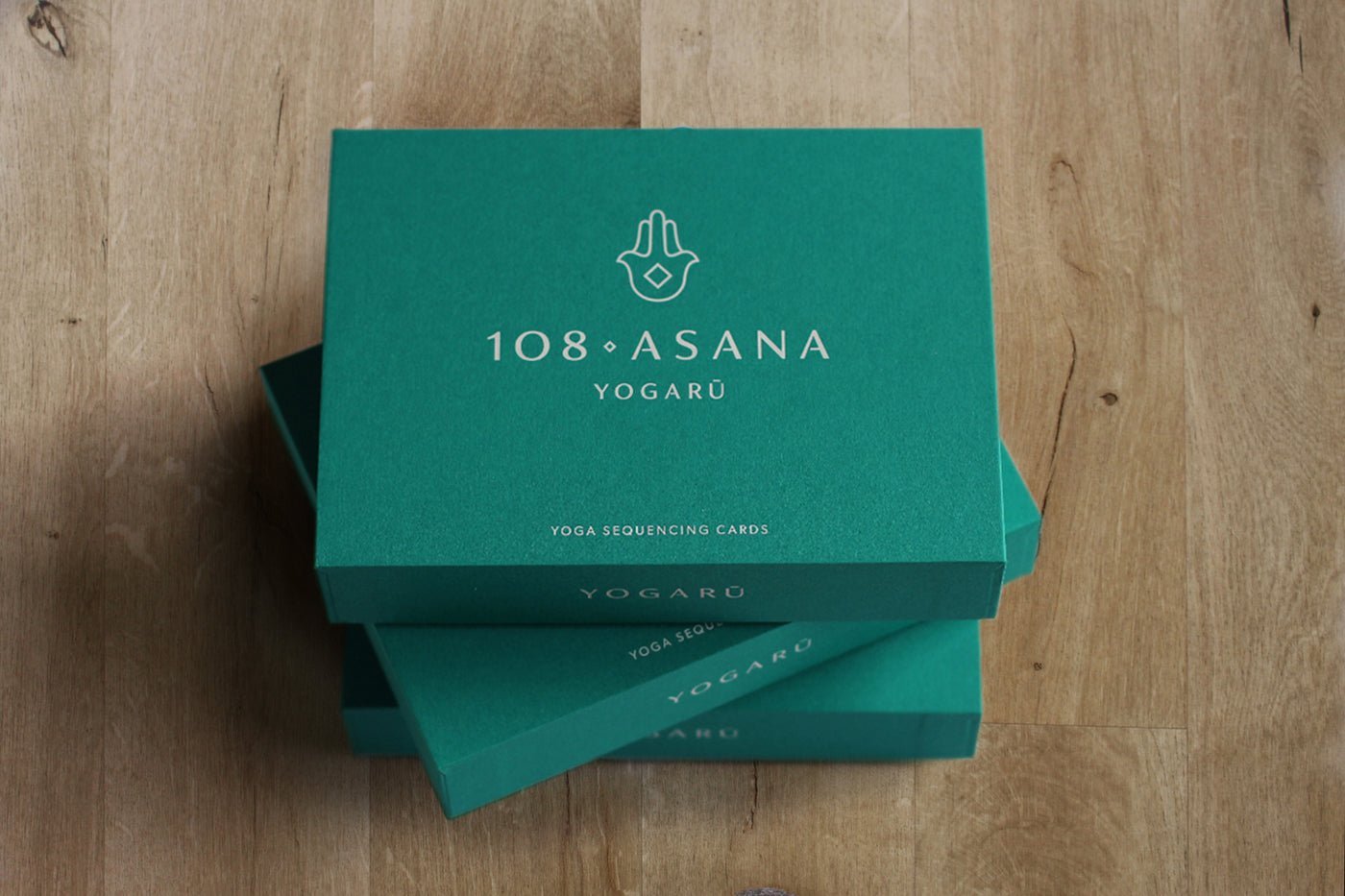 108 Asana Yoga Cards - stack of thre boxes - Yogaru | Eco Yoga Store