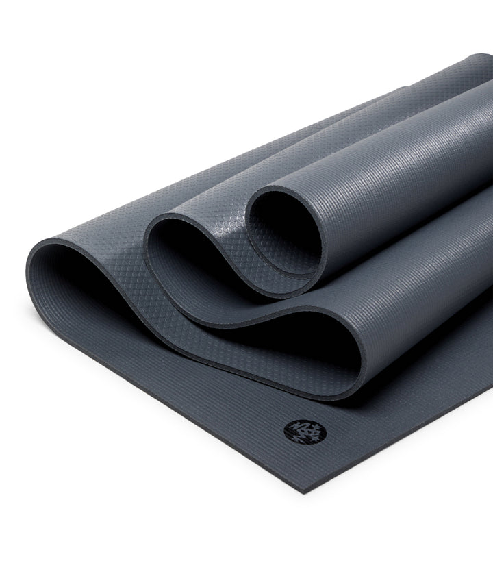 Manduka PRO 6mm Yoga Mat - Black Thunder - folded | Eco Yoga Store