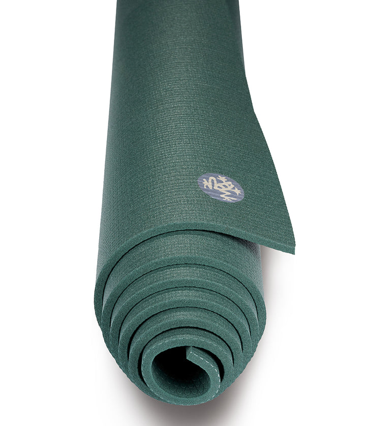 Manduka PRO 6mm Yoga Mat - Black Sage Mist - rolled end on | Eco Yoga Store