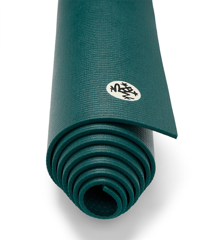 Manduka PROLite 5mm - Dark Deep Sea - rolled end on | Eco Yoga Store