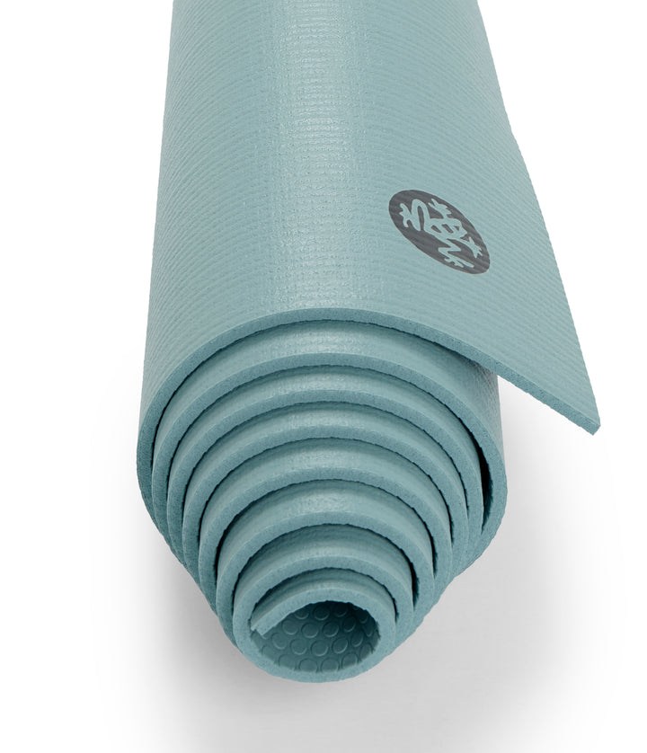 Manduka PROLite 5mm - Blue Lotus - rolled end on | Eco Yoga Store