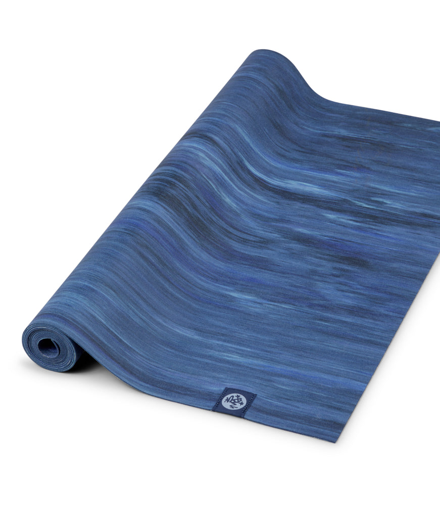 Manduka eKO Superlite 1.5mm Yoga Mat - Blue Moon Marble - part rolled | Eco Yoga Store