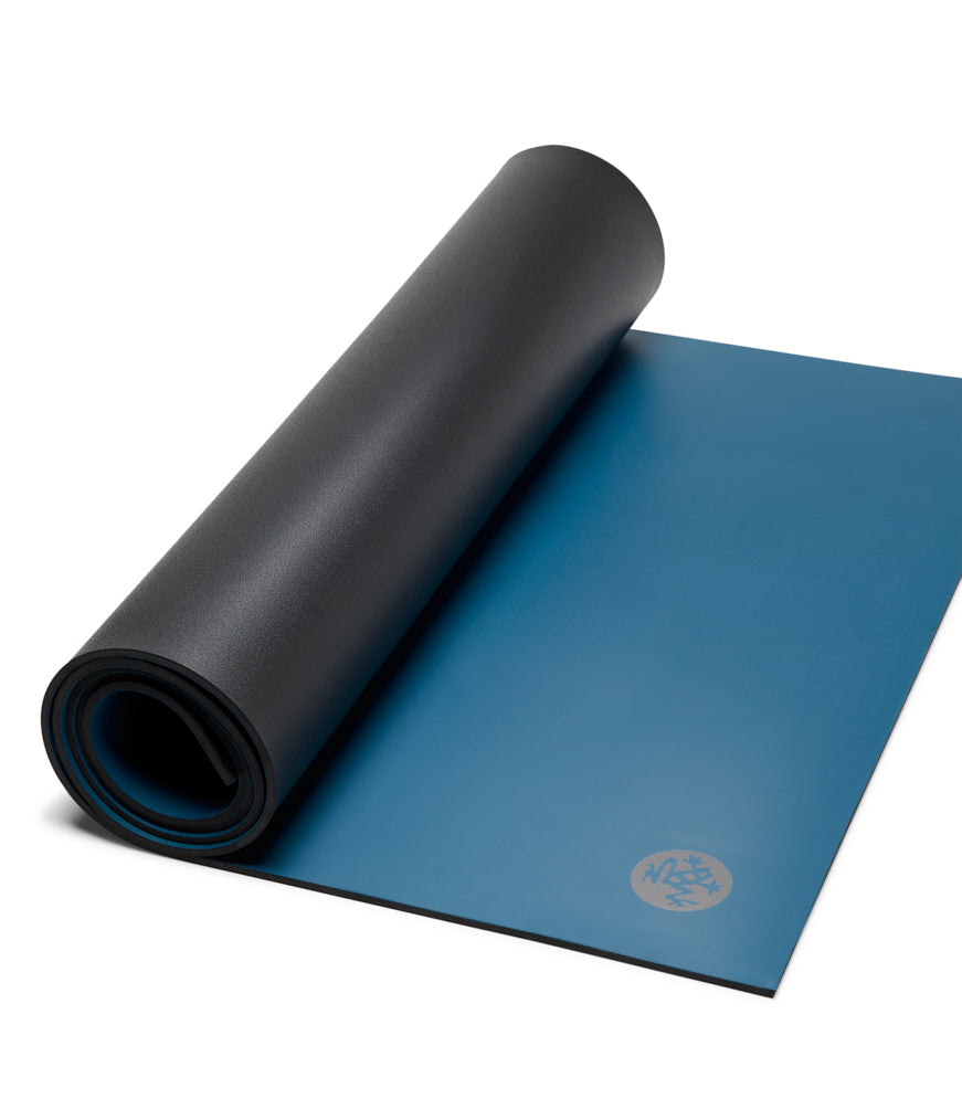 Manduka GRP Adapt 5mm Yoga Mat - Aquamarine - part rolled | Eco Yoga Store