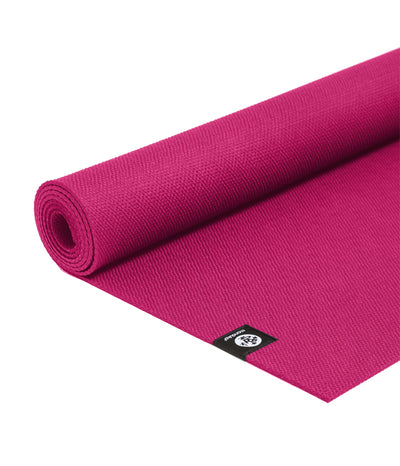 Manduka X 5mm Yoga Mat - Dark Pink - Semi unfurled | Eco Yoga Store