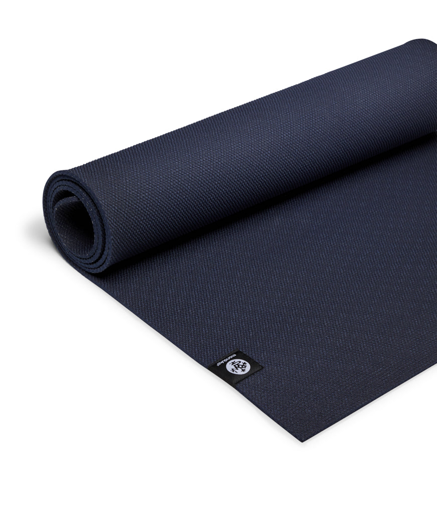 Manduka X 5mm Yoga Mat - Midnight - Semi unfurled | Eco Yoga Store