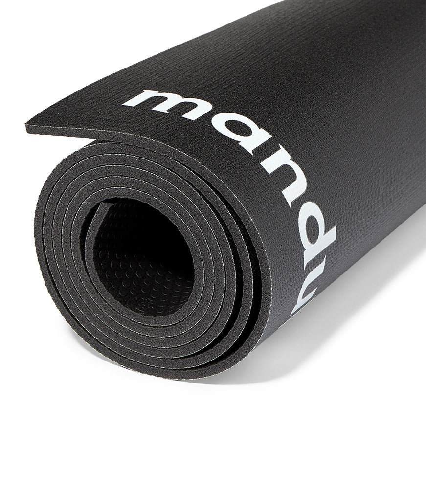 Manduka P/ROX Hybrid Fitness Mat 6mm - Black - rolled | Eco Yoga Store