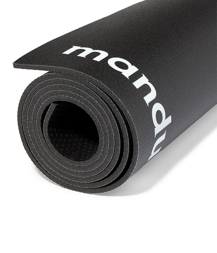 Manduka P/ROX Hybrid Fitness Mat 6mm - Black - rolled | Eco Yoga Store