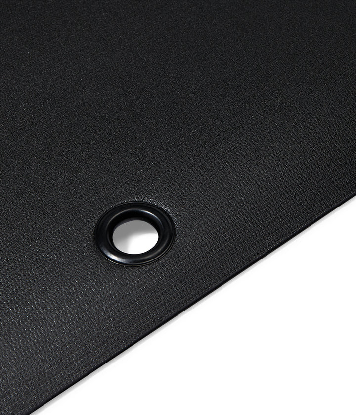 Manduka P/ROX Hybrid Fitness Mat 6mm - Black - grommet close-up | Eco Yoga Store