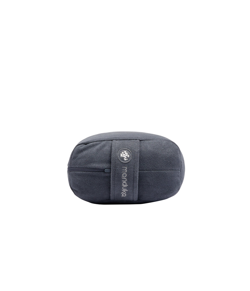 Manduka Enlight Lean Bolster - Thunder - side on + handle | Eco Yoga Store