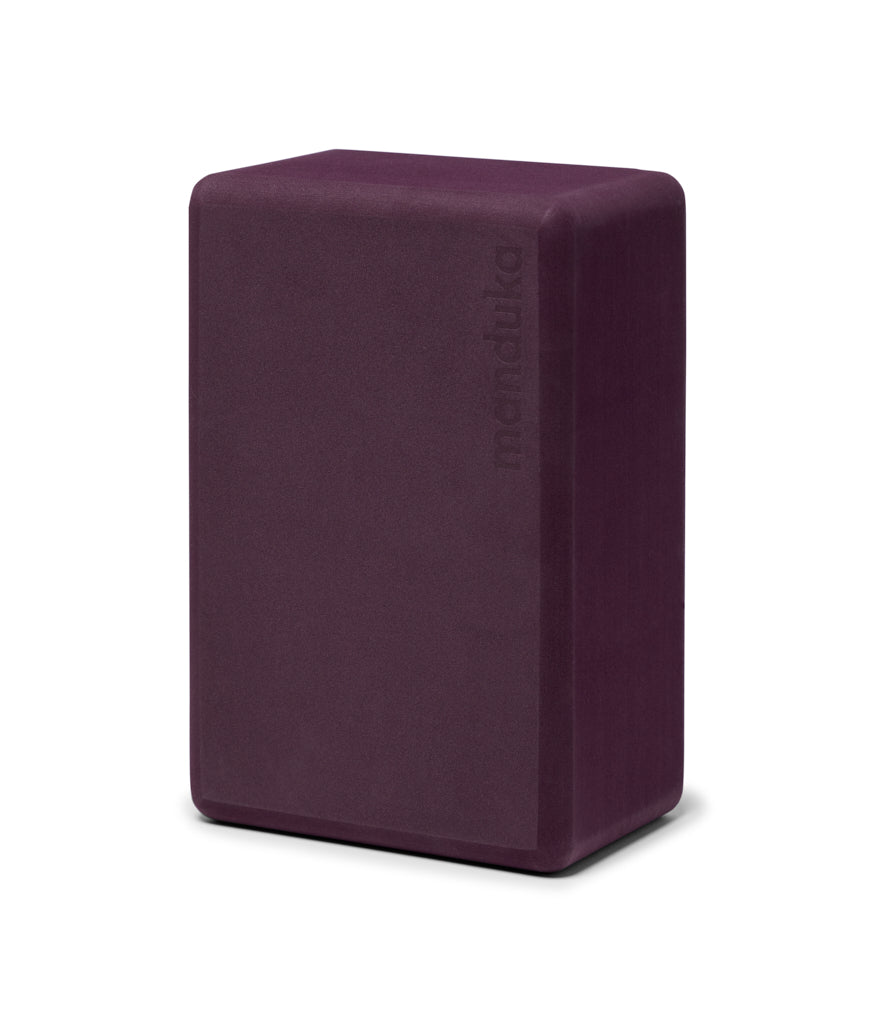 Manduka Recycled Foam Block - Indulge - standing vertically | Eco Yoga Store