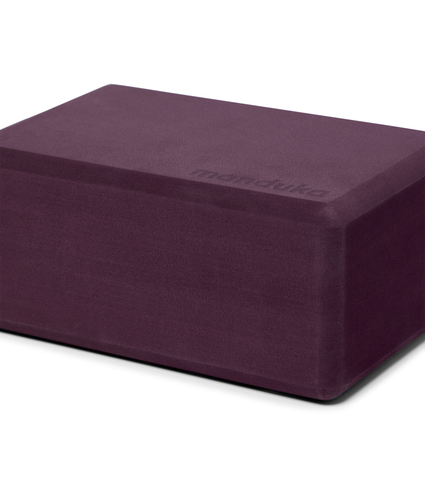 Manduka Recycled Foam Block - Indulge - standing horizontally | Eco Yoga Store