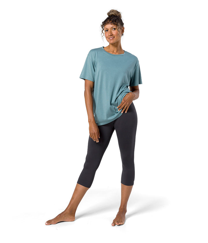 Vinyassa Tee - Beetle - Front View - Gallery Image 1 | Manduka | Eco Yoga Store