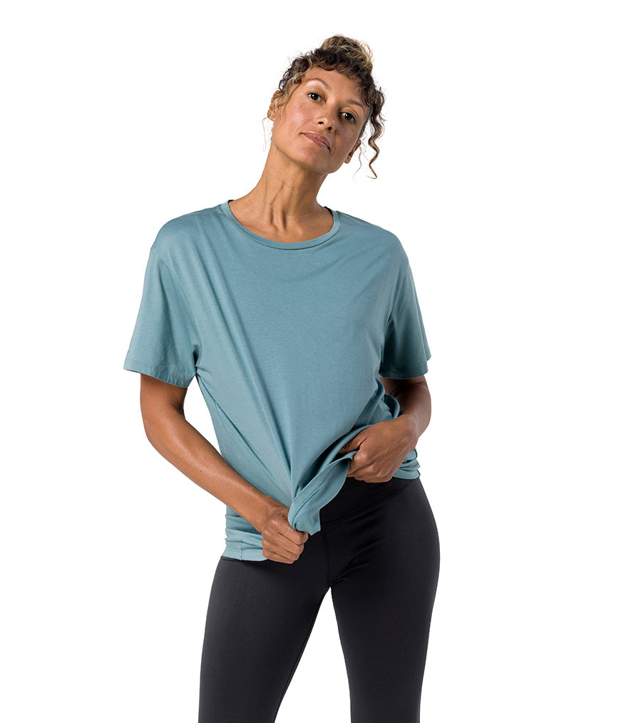 Vinyassa Tee - Beetle - Front View - Gallery Image 2 | Manduka | Eco Yoga Store