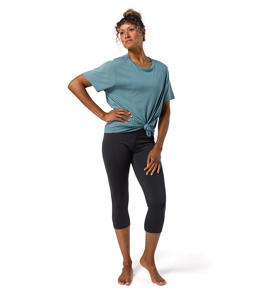 Vinyassa Tee - Beetle - Front View - Gallery Image 6 | Manduka | Eco Yoga Store