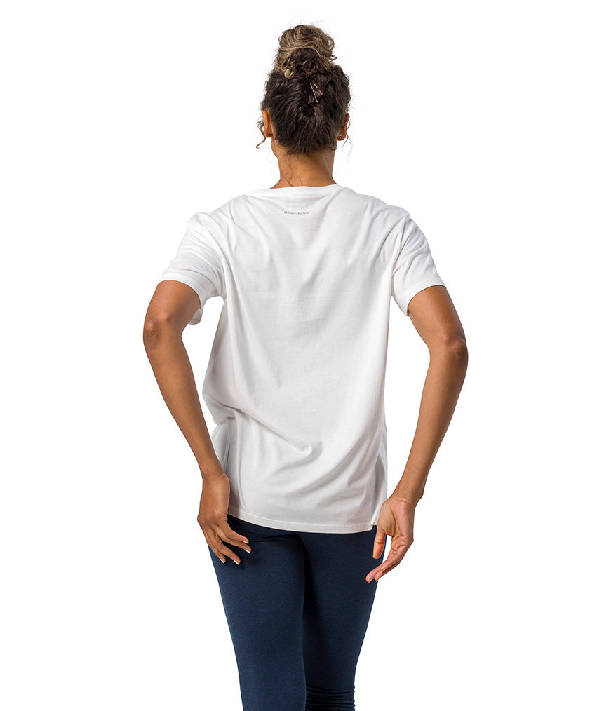 Vinyassa Tee - White - Rear View - Gallery Image 4 | Manduka | Eco Yoga Store