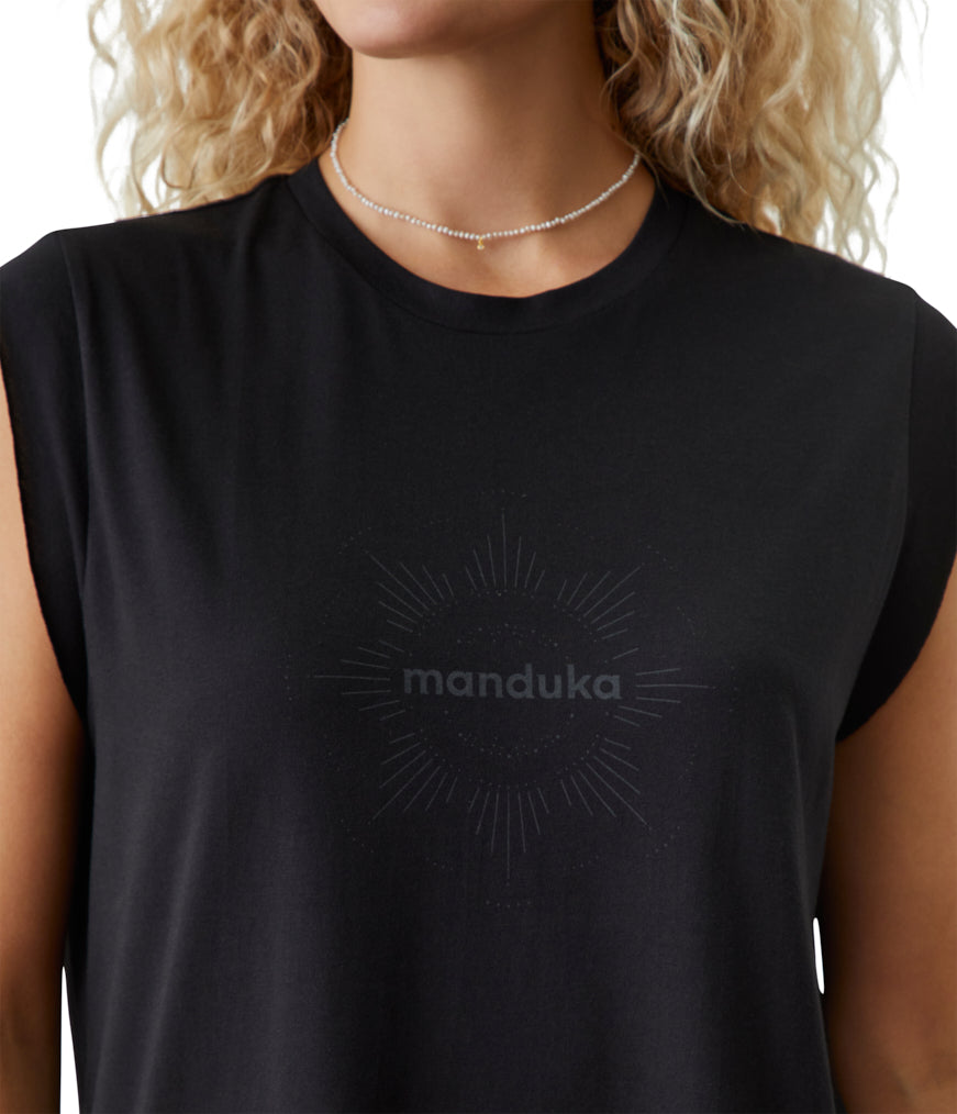 Warrior Tee - Black - Front View - Gallery Image 3 | Manduka | Eco Yoga Store