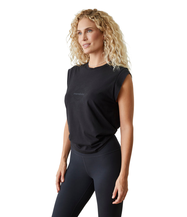 Warrior Tee - Black - Front View - Gallery Image 5 | Manduka | Eco Yoga Store