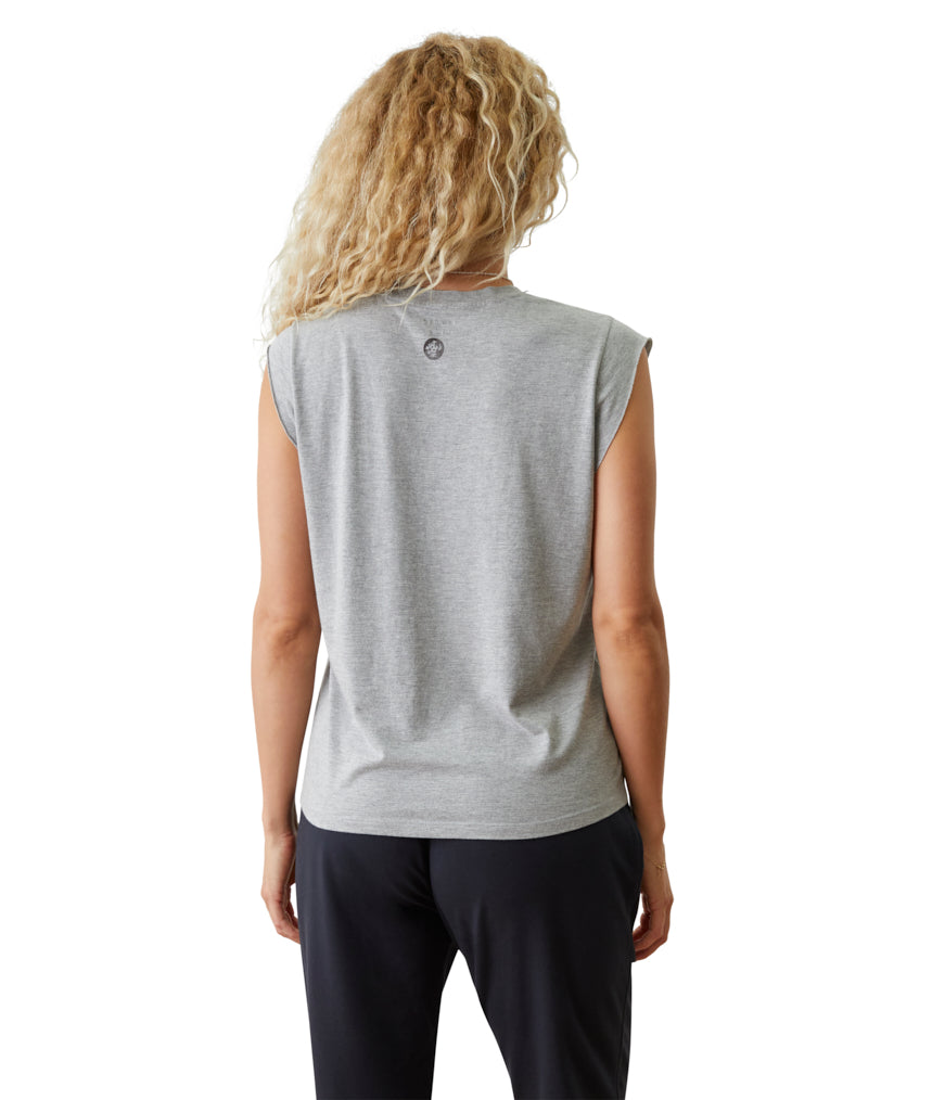 Warrior Tee - Heather Grey - Rear View - Gallery Image 2 | Manduka | Eco Yoga Store