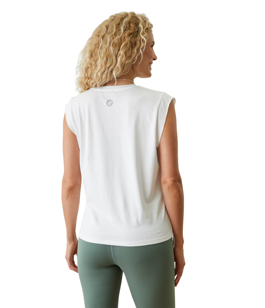 Warrior Tee - White - Rear View - Gallery Image 2 | Manduka | Eco Yoga Store