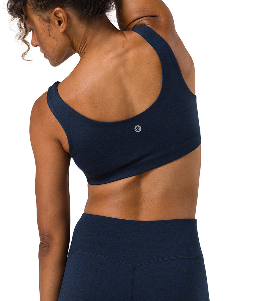 Dhara Bra - Midnight Heather - Rear View - Gallery Image 2 | Manduka | Eco Yoga Store