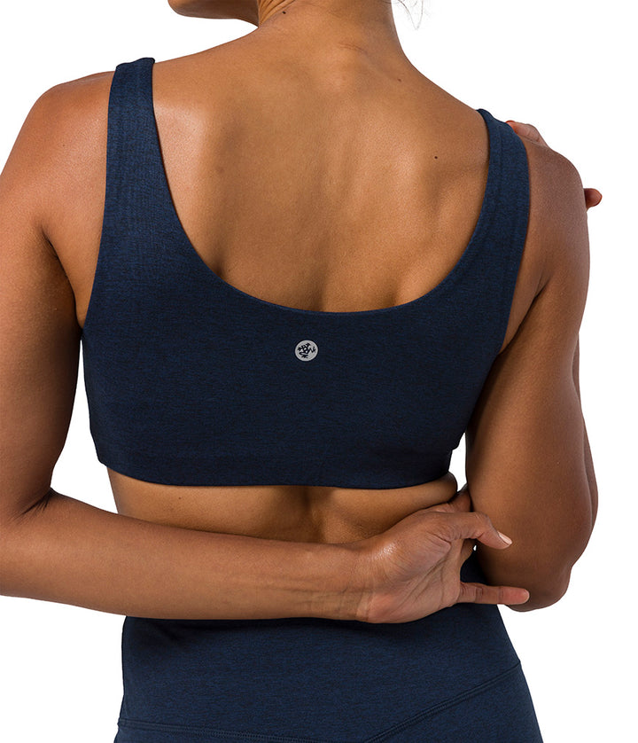 Dhara Bra - Midnight Heather - Rear View - Gallery Image 10 | Manduka | Eco Yoga Store