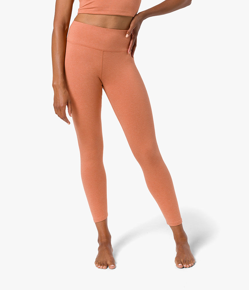 Dhara Legging - Clay Heather - Front View - Gallery Image 2 | Manduka | Eco Yoga Store