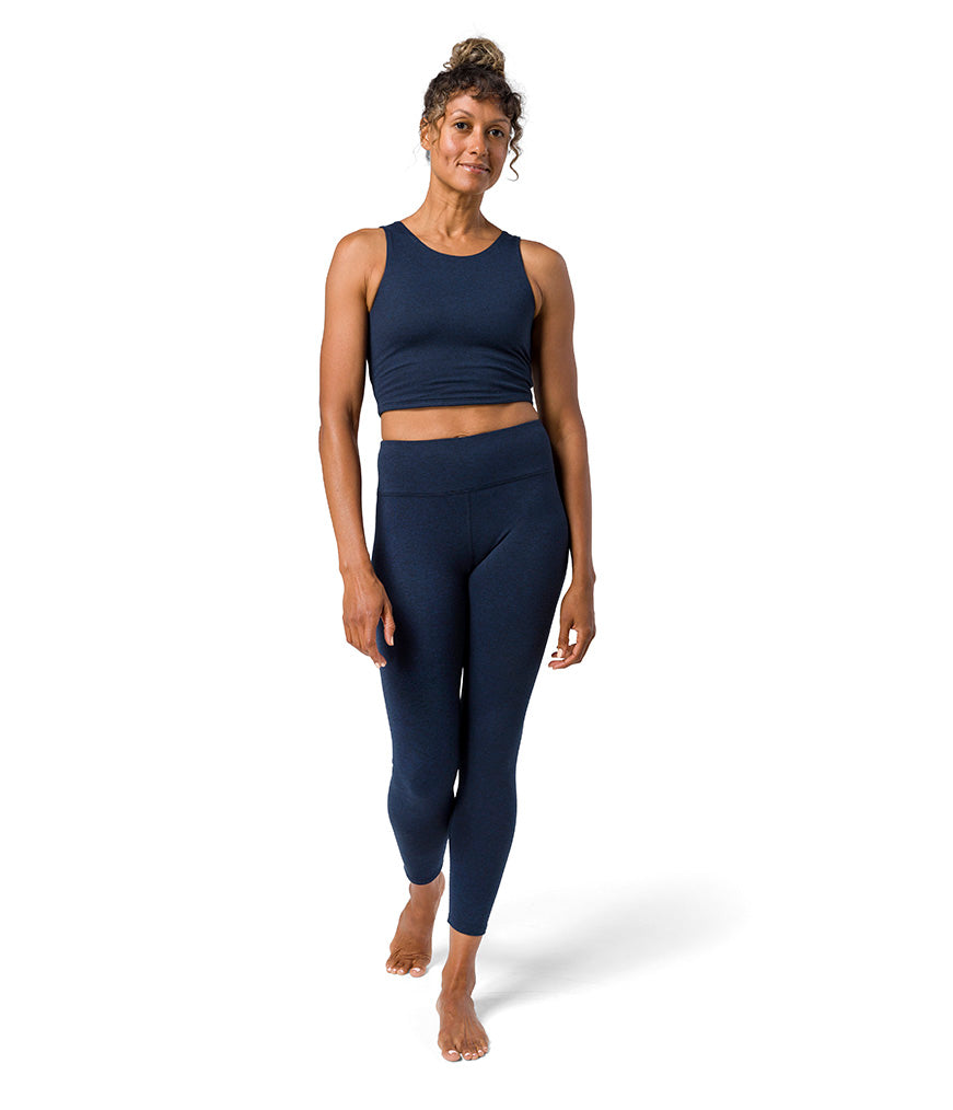 Dhara Legging - Midnight Heather - Front View - Gallery Image 2 | Manduka | Eco Yoga Store