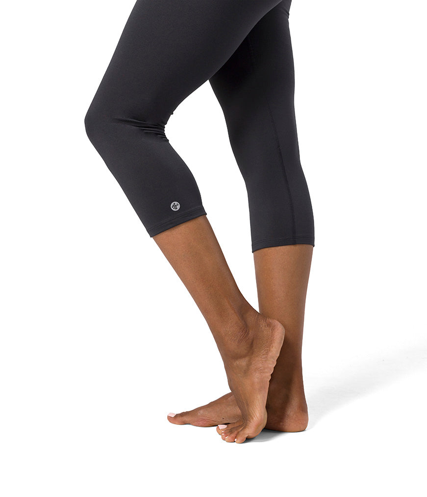 Dhara Capri Legging - Phantom - Side View - Gallery Image 2 | Manduka | Eco Yoga Store