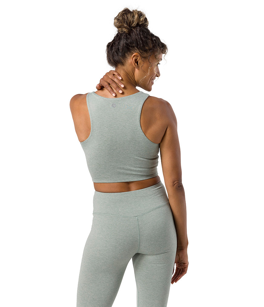 Dhara Tank - Avian Heather - Rear View - Gallery Image 5 | Manduka | Eco Yoga Store