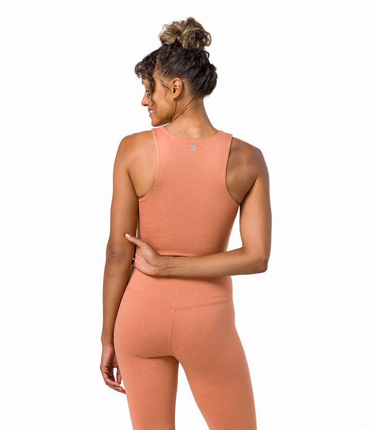 Dhara Tank - Clay Heather - Rear View - Gallery Image 5 | Manduka | Eco Yoga Store