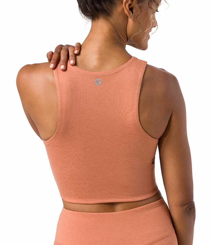 Dhara Tank - Clay Heather - Rear View - Gallery Image 6 | Manduka | Eco Yoga Store