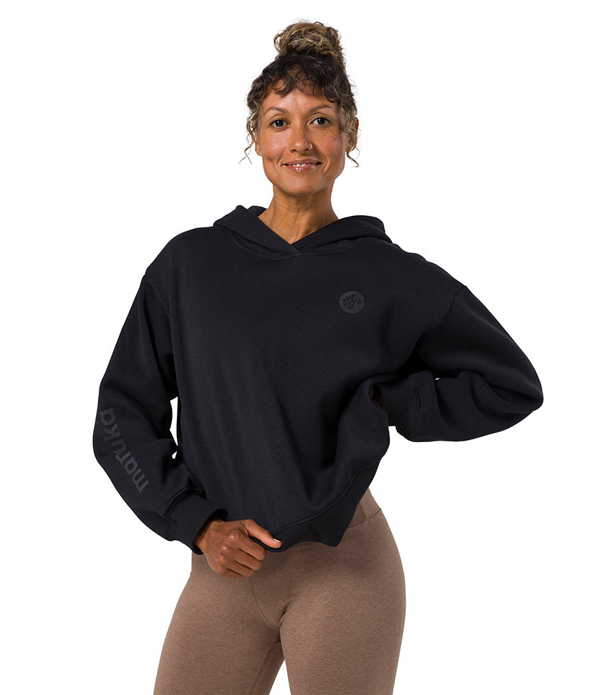 Half Moon Hoodie - Black - Front View - Gallery Image 2 | Manduka | Eco Yoga Store