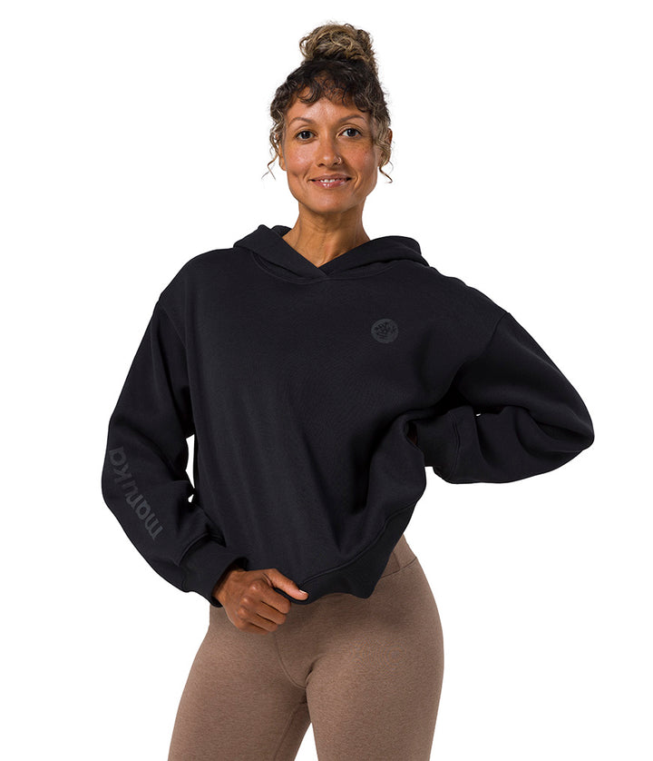 Half Moon Hoodie - Black - Front View - Gallery Image 2 | Manduka | Eco Yoga Store