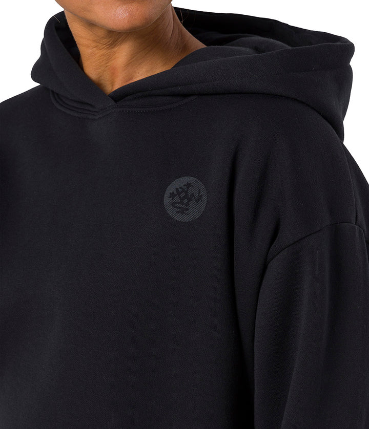 Half Moon Hoodie - Black - Shoulder View - Gallery Image 3 | Manduka | Eco Yoga Store