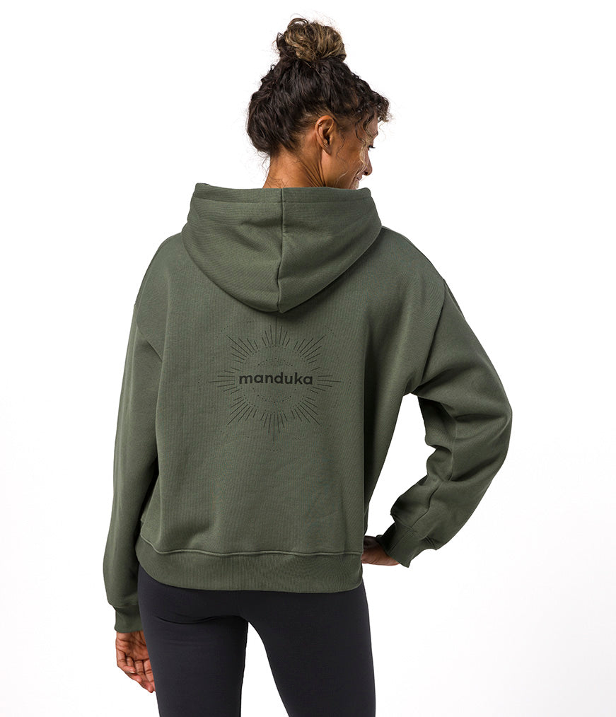 Half Moon Hoodie - Earth - Rear View - Gallery Image 4 | Manduka | Eco Yoga Store