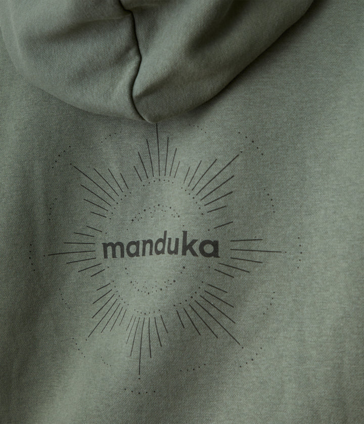 Half Moon Hoodie - Earth - Fabric & Logo - Gallery Image 2 | Manduka | Eco Yoga Store