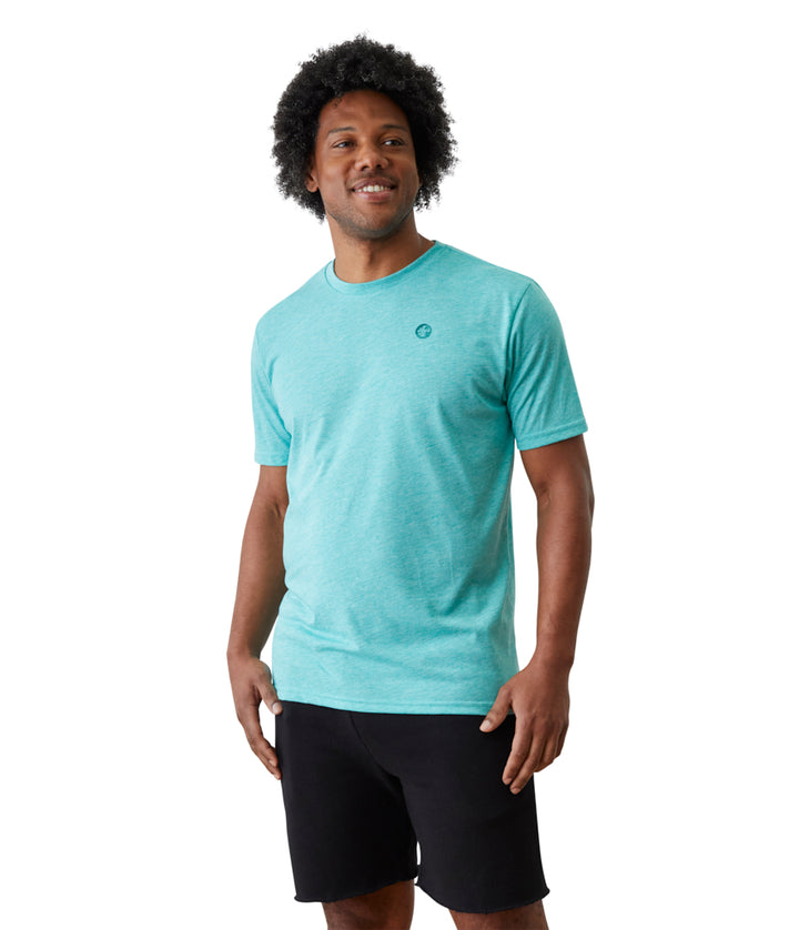 Vinyassa Tee Men - New Viridian - Front View - Gallery Image 1 | Manduka | Eco Yoga Store