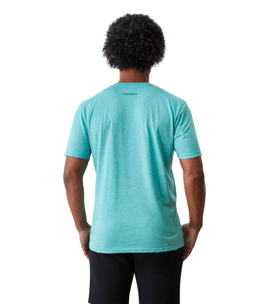 Vinyassa Tee Men - New Viridian - Rear View - Gallery Image 2 | Manduka | Eco Yoga Store