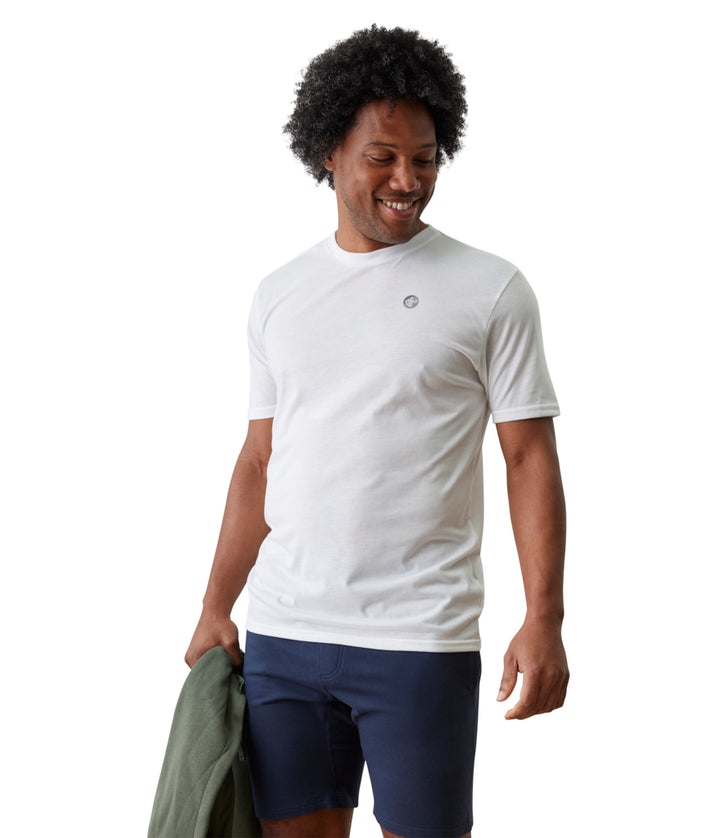 Vinyassa Tee Men - White - Front View - Gallery Image 5 | Manduka | Eco Yoga Store