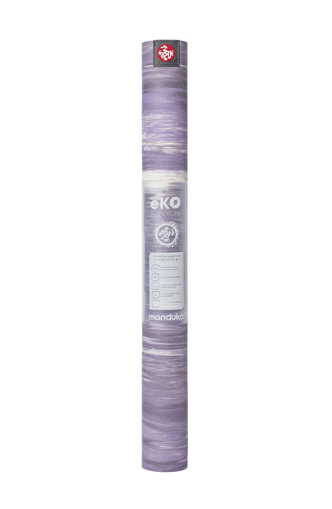 Manduka eKO Superlite 1.5mm Yoga Mat - Hyacinth Marble - rolled vertical in sleeve | Eco Yoga 