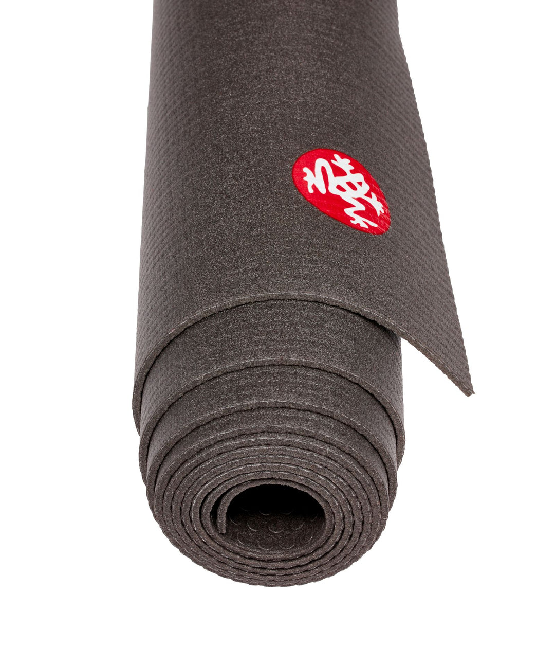 Manduka PRO Travel 2.5mm Yoga Mat - Black - rolled end on | Eco Yoga Store