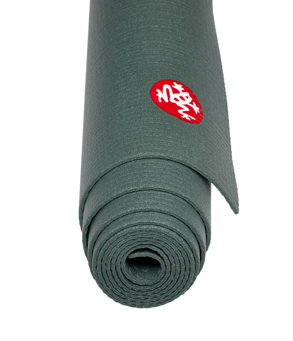 Manduka PRO Travel 2.5mm Long Yoga Mat - Sage - rolled end on | Eco Yoga Store