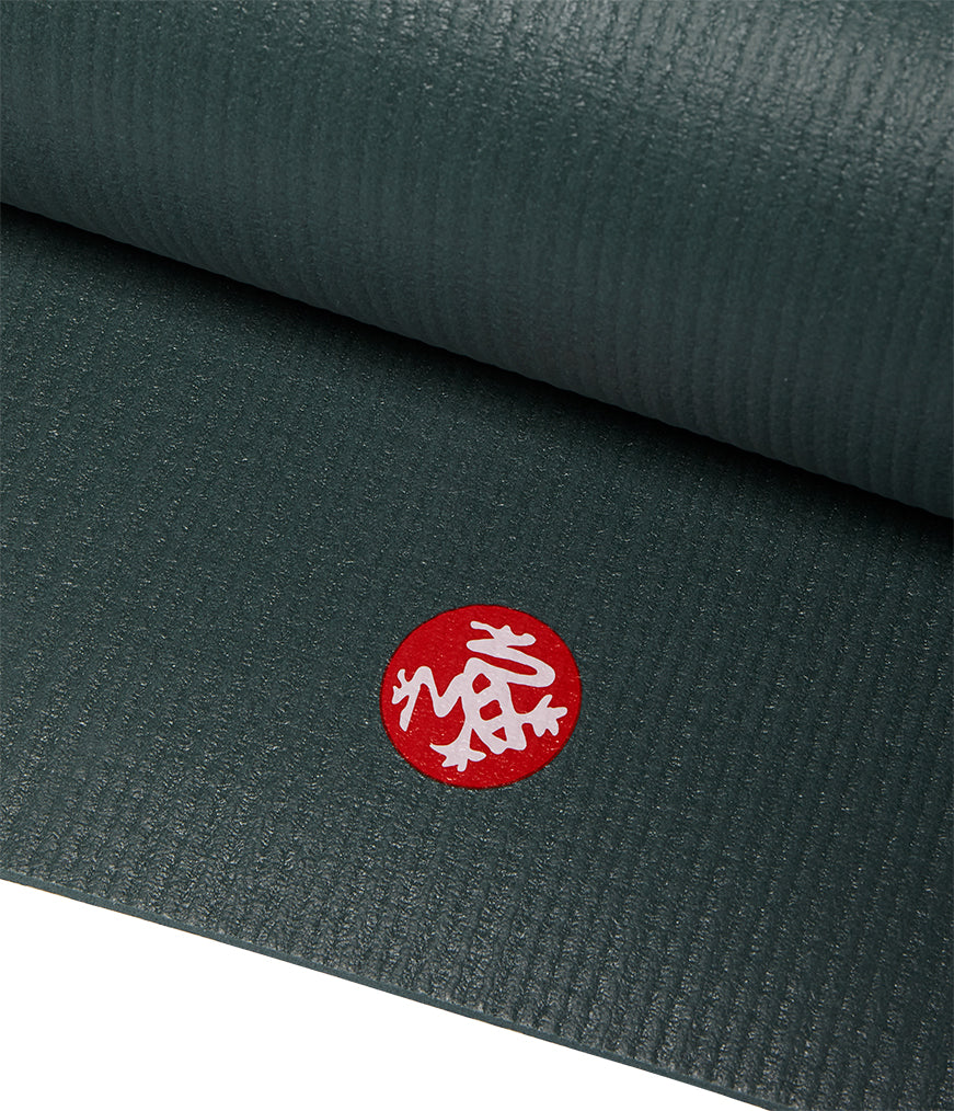 Manduka PRO 6mm Extra Large - Long & Wide - Sage - logo shown on edge | Eco Yoga Store