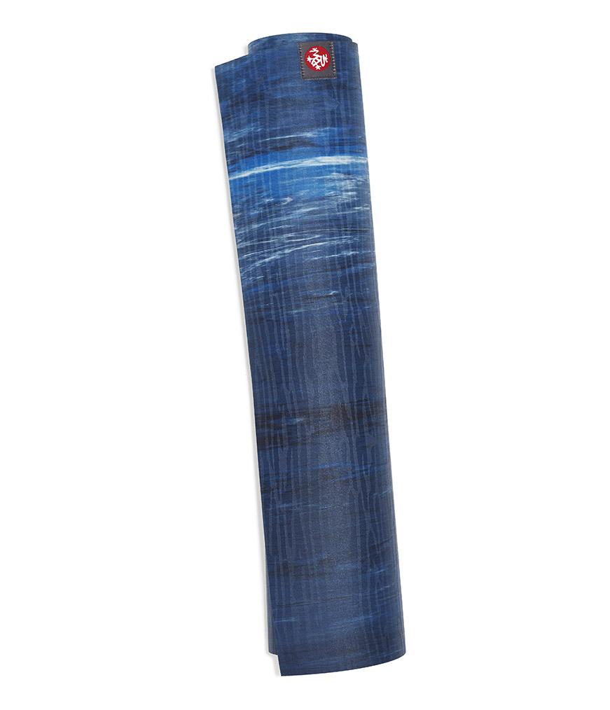 Manduka eKOLite 4mm Yoga Mat - Dark Sapphire Marbled - rolled vertical | Eco Yoga Store