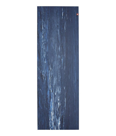 Manduka eKOLite 4mm Yoga Mat - Dark Sapphire Marbled - unfurled | Eco Yoga Store