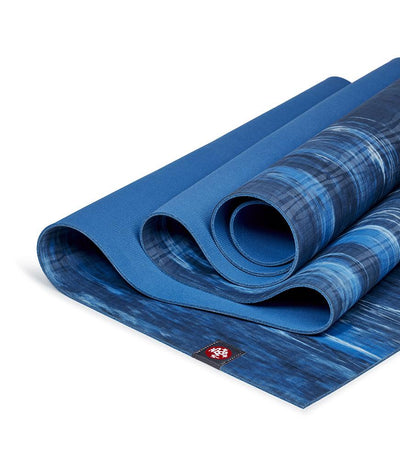 Manduka eKOLite 4mm Yoga Mat - Dark Sapphire Marbled - folded | Eco Yoga Store